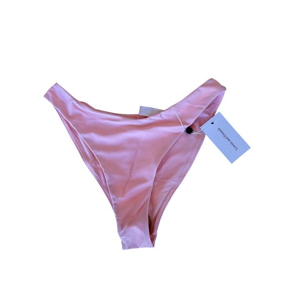 Lovers + Friends Pastel Pink Bikini Bottom MEDIUM High Cut Cheeky Lilibet NEW - Picture 4 of 6